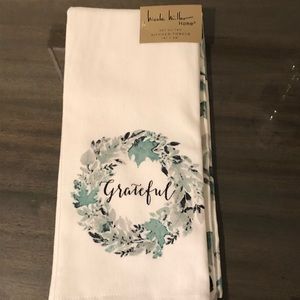 Teal and Gray Thanksgiving Dish Towels